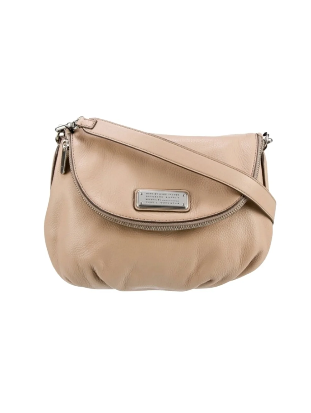 Marc Jacobs Tan Leather Large Hobo Crossbody Bag with Adjustable Strap